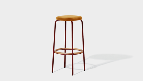reddie-raw stool 35dia x 65H (counter height) / Leather~Tan / Metal~Rust Milton Stool