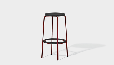 reddie-raw stool 35dia x 75H (bar height) / Solid Reclaimed Teak Wood~Black / Metal~Rust Milton Stool