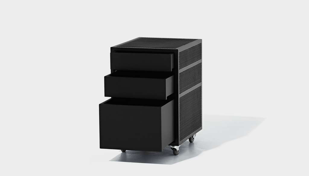 reddie-raw mobile storage 40W x 50D x 60H  *cm / Metal~Black / Lacquer~Black NCW Desk Drawer Pedestal *