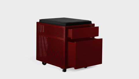 reddie-raw mobile storage 41W x 50D x 50H *cm / Fabric~Charcoal / Metal~Rust NCW Desk Drawer Pedestal with Cushion