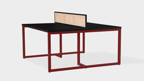 reddie-raw workstation 120W x 120D x 75H *cm (incl. screen & tray) / Wood Veneer~Black / Metal~Rust NCW Double Workstation Desk