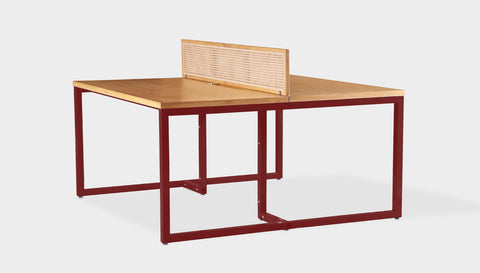 reddie-raw workstation 120W x 120D x 75H *cm (incl. screen & tray) / Wood Veneer~Oak / Metal~Rust NCW Double Workstation Desk