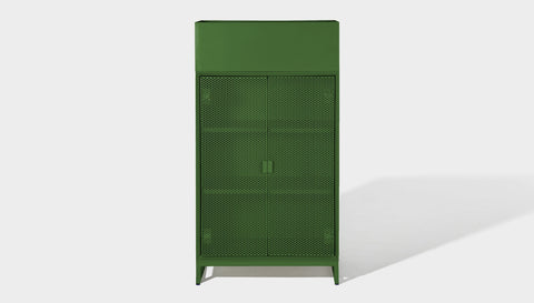 reddie-raw storage cupboard 60W x 45D x 110H  *cm (with planter box) / Lacquer~Green NCW Metal Storage Unit (with and without planter)