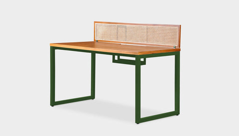 reddie-raw workstation 120 x 60 x 75 H *cm (incl. screen & tray) / Wood Veneer~Teak / Metal~Green NCW Single Workstation Desk