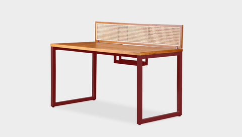 reddie-raw workstation 120 x 60 x 75 H *cm (incl. screen & tray) / Wood Veneer~Teak / Metal~Rust NCW Single Workstation Desk