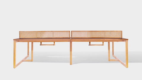 reddie-raw workstation 240W x 120D x 75H total (120x60 desk) *cm (incl. screen & tray) / Wood Veneer~Teak / Solid Reclaimed Teak Wood~Oak NCW Workstation *pod of 4