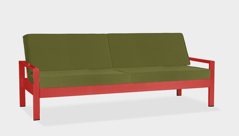 reddie-raw outdoor lounge chair 210W x 78D x 75H *cm / Fabric~Bright Olive / Metal~Red Outdoor Suzy Lounger