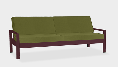 reddie-raw outdoor lounge chair 210W x 78D x 75H *cm / Fabric~Bright Olive / Metal~Rust Outdoor Suzy Lounger