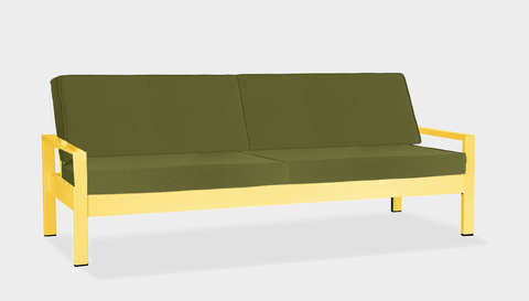 reddie-raw outdoor lounge chair 210W x 78D x 75H *cm / Fabric~Bright Olive / Metal~Yellow Outdoor Suzy Lounger