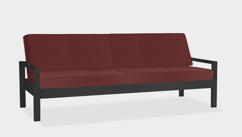 reddie-raw outdoor lounge chair 210W x 78D x 75H *cm / Fabric~Crimson / Metal~Black Outdoor Suzy Lounger