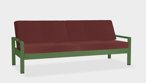reddie-raw outdoor lounge chair 210W x 78D x 75H *cm / Fabric~Crimson / Metal~Green Outdoor Suzy Lounger