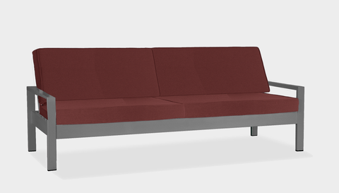 reddie-raw outdoor lounge chair 210W x 78D x 75H *cm / Fabric~Crimson / Metal~Grey Outdoor Suzy Lounger