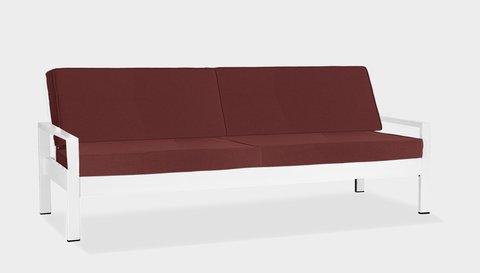 reddie-raw outdoor lounge chair 210W x 78D x 75H *cm / Fabric~Crimson / Metal~White Outdoor Suzy Lounger