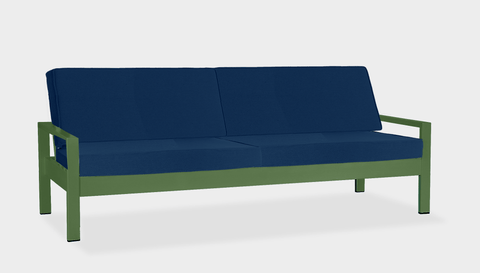 reddie-raw outdoor lounge chair 210W x 78D x 75H *cm / Fabric~Navy / Metal~Green Outdoor Suzy Lounger