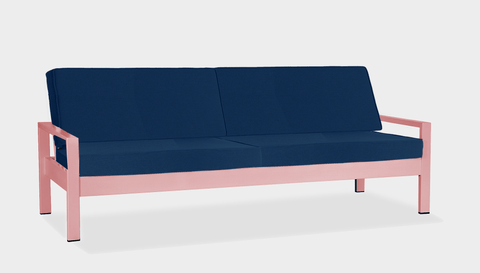 reddie-raw outdoor lounge chair 210W x 78D x 75H *cm / Fabric~Navy / Metal~Pink Outdoor Suzy Lounger