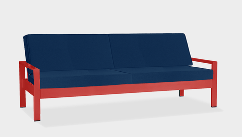 reddie-raw outdoor lounge chair 210W x 78D x 75H *cm / Fabric~Navy / Metal~Red Outdoor Suzy Lounger