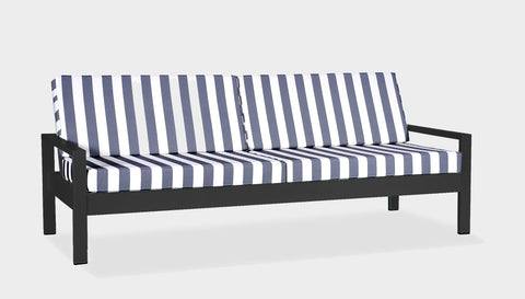 reddie-raw outdoor lounge chair 210W x 78D x 75H *cm / Fabric~Stripe / Metal~Black Outdoor Suzy Lounger