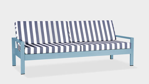 reddie-raw outdoor lounge chair 210W x 78D x 75H *cm / Fabric~Stripe / Metal~Blue Outdoor Suzy Lounger