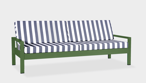 reddie-raw outdoor lounge chair 210W x 78D x 75H *cm / Fabric~Stripe / Metal~Green Outdoor Suzy Lounger