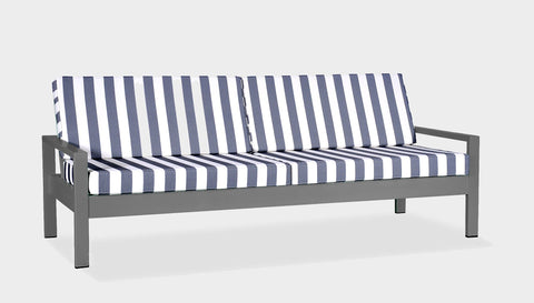 reddie-raw outdoor lounge chair 210W x 78D x 75H *cm / Fabric~Stripe / Metal~Grey Outdoor Suzy Lounger