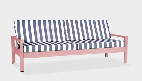 reddie-raw outdoor lounge chair 210W x 78D x 75H *cm / Fabric~Stripe / Metal~Pink Outdoor Suzy Lounger