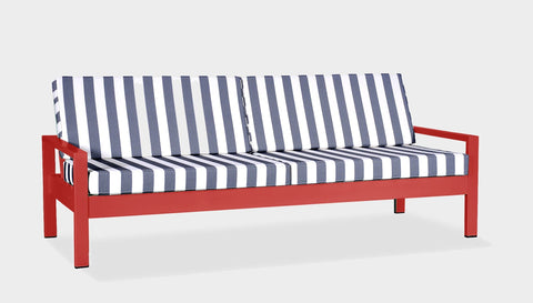 reddie-raw outdoor lounge chair 210W x 78D x 75H *cm / Fabric~Stripe / Metal~Red Outdoor Suzy Lounger