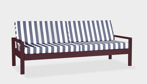 reddie-raw outdoor lounge chair 210W x 78D x 75H *cm / Fabric~Stripe / Metal~Rust Outdoor Suzy Lounger