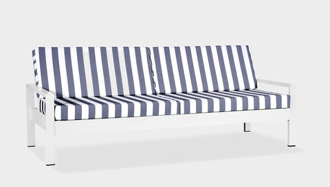 reddie-raw outdoor lounge chair 210W x 78D x 75H *cm / Fabric~Stripe / Metal~White Outdoor Suzy Lounger