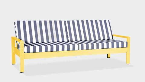 reddie-raw outdoor lounge chair 210W x 78D x 75H *cm / Fabric~Stripe / Metal~Yellow Outdoor Suzy Lounger