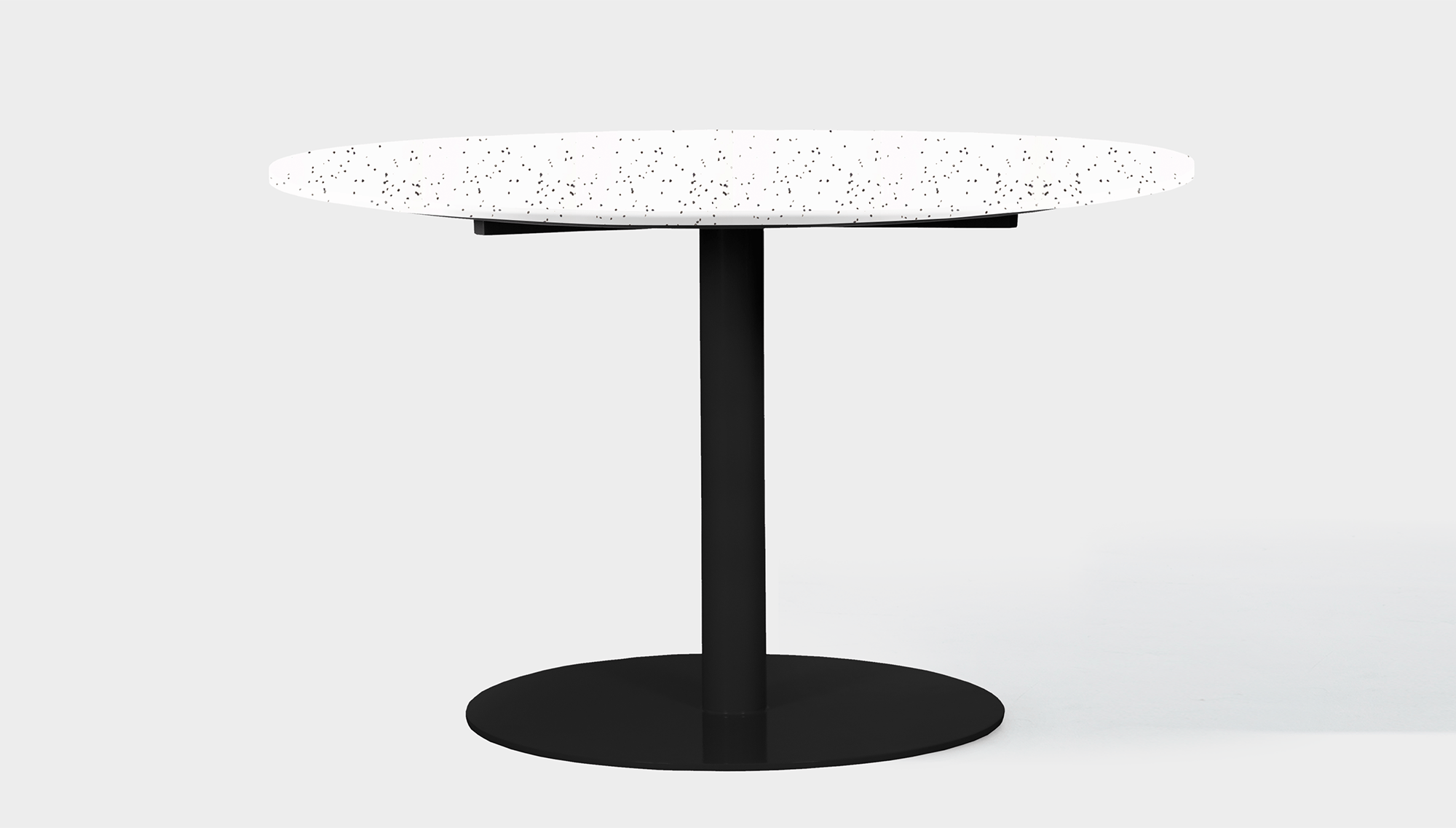 reddie-raw mws_apo_generated 120dia x 75H *cm / Recycled Bottle Tops~Dalmation / Metal~Black #MWS Options 1457898782 Pedestal Table - Custom