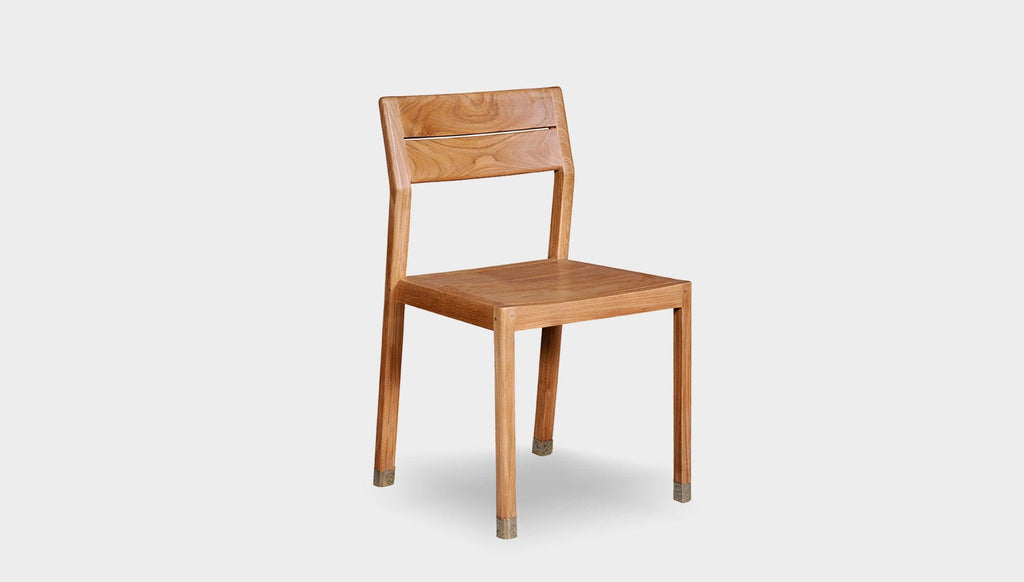 reddie-raw dining chair 46W x 49D x 82H *cm (45H seat) / Solid Reclaimed Teak Wood~Natural / Brass Rita Outdoor Dining Chair