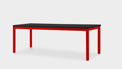 reddie-raw rectangular 160L x 90D x 75H *cm / Solid Reclaimed Wood Teak~Black / Metal~Red Ronda Rectangular Table