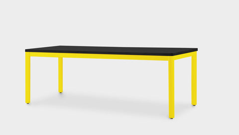 reddie-raw rectangular 160L x 90D x 75H *cm / Solid Reclaimed Wood Teak~Black / Metal~Yellow Ronda Rectangular Table