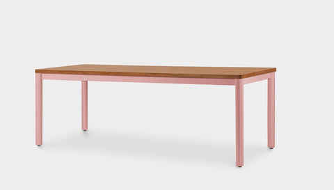 reddie-raw rectangular 160L x 90D x 75H *cm / Solid Reclaimed Wood Teak~Natural / Metal~Pink Ronda Rectangular Table