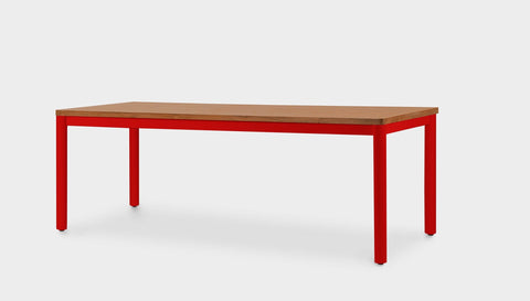 reddie-raw rectangular 160L x 90D x 75H *cm / Solid Reclaimed Wood Teak~Natural / Metal~Red Ronda Rectangular Table