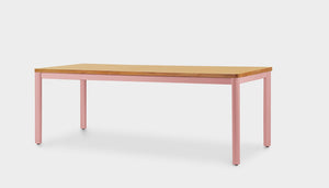 reddie-raw rectangular 160L x 90D x 75H *cm / Solid Reclaimed Wood Teak~Oak / Metal~Pink Ronda Rectangular Table