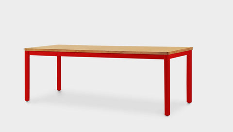 reddie-raw rectangular 160L x 90D x 75H *cm / Solid Reclaimed Wood Teak~Oak / Metal~Red Ronda Rectangular Table