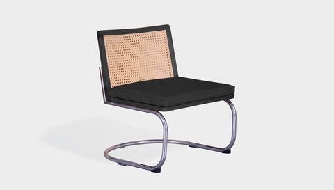 reddie-raw lounge chair 60W x 65D x 79H *cm (42H seat) / Solid Reclaimed Teak Wood~Black / Fabric~Vienna Black Rosie Rattan Lounge Cantilever Chair