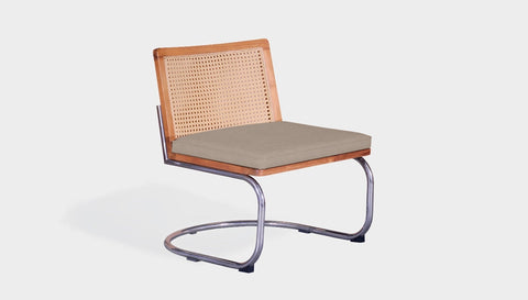 reddie-raw lounge chair 60W x 65D x 79H *cm (42H seat) / Solid Reclaimed Teak Wood~Natural / Fabric~Vienna Custard Rosie Rattan Lounge Cantilever Chair
