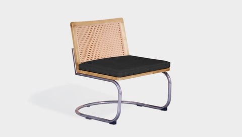 reddie-raw lounge chair 60W x 65D x 79H *cm (42H seat) / Solid Reclaimed Teak Wood~Oak / Fabric~Vienna Black Rosie Rattan Lounge Cantilever Chair