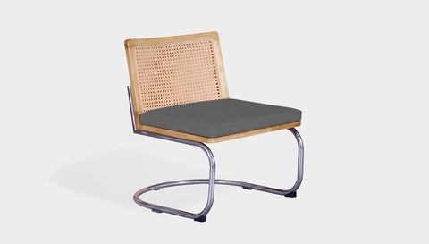 reddie-raw lounge chair 60W x 65D x 79H *cm (42H seat) / Solid Reclaimed Teak Wood~Oak / Fabric~Vienna Midgrey Rosie Rattan Lounge Cantilever Chair