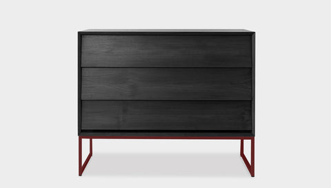 reddie-raw chest of drawers 110W x 50D x 90H *cm / Solid Reclaimed Wood~Black / Metal~Rust Suzy Chest Of Drawers