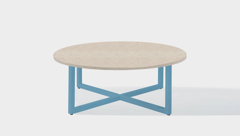 reddie-raw round coffee table 90dia x 35H *cm / Stone~Beige Marble / Metal~Blue Suzy Coffee Table Round