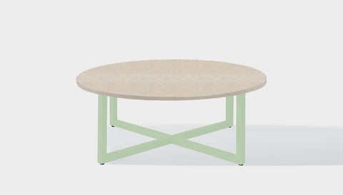 reddie-raw round coffee table 90dia x 35H *cm / Stone~Beige Marble / Metal~Mint Suzy Coffee Table Round