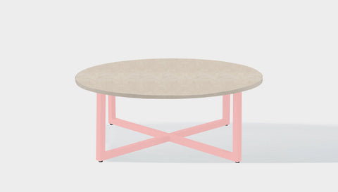 reddie-raw round coffee table 90dia x 35H *cm / Stone~Beige Marble / Metal~Pink Suzy Coffee Table Round