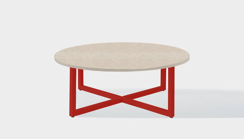 reddie-raw round coffee table 90dia x 35H *cm / Stone~Beige Marble / Metal~Red Suzy Coffee Table Round