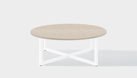 reddie-raw round coffee table 90dia x 35H *cm / Stone~Beige Marble / Metal~White Suzy Coffee Table Round