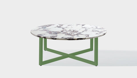 reddie-raw round coffee table 90dia x 35H *cm / Stone~Calacatta Viola / Metal~Green Suzy Coffee Table Round