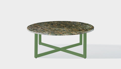 reddie-raw round coffee table 90dia x 35H *cm / Stone~Forest Green / Metal~Green Suzy Coffee Table Round