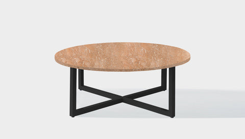 reddie-raw round coffee table 90dia x 35H *cm / Stone~Peach Marble / Metal~Black Suzy Coffee Table Round